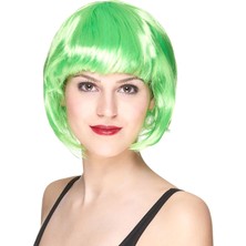 Store Mania Ieg™ Yeşil Parti Peruğu Kısa Küt Saç