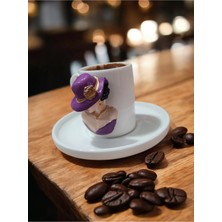 Rivelcandle Mor Şapkalı Kahve Molası” – El Yapımı Dekoratif Fincan Obje