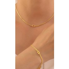 Wind Silver Düğüm Set Kolye ve Bileklik 925 Ayar