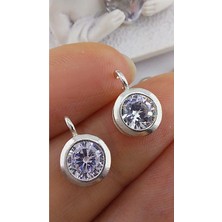 Wind Silver Beyaz Zirkonyum Daire Kolye Ucu 925 Ayar