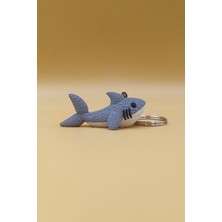 Rodopiva Örgü Desenli Gri Köpekbalığı Anahtarlık (Plastik)