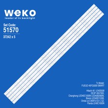 Weko LED40D1100B LE40S508 FUEGO40DLED 37242X5 40'' Inç 5 Adet Tv LED Bar Takım
