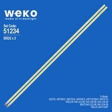 Weko 40PF8915 40PF5010 40PF6013 35522 40'' Inç 2 Adet Tv LED Bar Takım