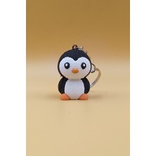 Rodopiva Örgü Desenli Penguen Anahtarlık (Plastik)