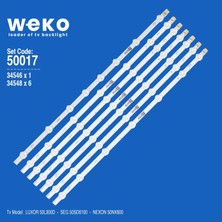 Weko 50L300D 50SD6100 50NX600 50017 50'' Inç 7 Adet Tv LED Bar Takım