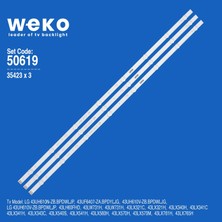 Weko 43UF6407 43UH610V 43LH60FHD 35423 43'' Inç 3 Adet Tv LED Bar Takım