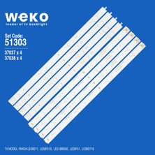 Weko LE39D71 LE39F51S 39B350 51303 39'' Inç 8 Adet Tv LED Bar Takım