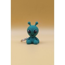 Rodopiva Örgü Desenli Uzaylı Anahtarlık (Plastik)