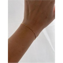 Wind Silver 925 Ayar Gümüş Ince Italyan Gold Bileklik