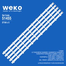 Weko 75UK6190PUB 75UK6200PL 51455 75'' Inç 5 Adet Tv LED Bar Takım