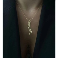 Wind Silver Yılan Kolye Özel Tasarım 925 Ayar