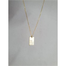 Wind Silver 925 Ayar Gümüş Tasarım The World Is Mine Yazılı Kolye