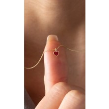 Wind Silver Kırmızı Zirkon Taşlı Kalp 925 Ayar