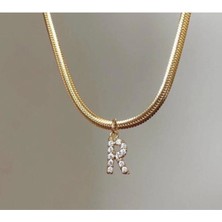 Wind Silver 925 Ayar Gümüş Italyan Zincir Harf Kolye