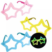 Store Mania Ieg™ Fosforlu Yıldız Model Glow Parti Gözlüğü Karanlıkta Yanan Gözlükler 12 Adet
