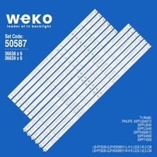 Weko 50PFL6340/T3 50PFL6540 50587 50'' Inç 12 Adet Tv LED Bar Takım