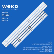 Weko 43LF5100-UA 35918/35919 43'' Inç 6 Adet Tv LED Bar Takım