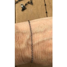 Wind Silver Force Siyah Rodaj Bileklik 925 Ayar