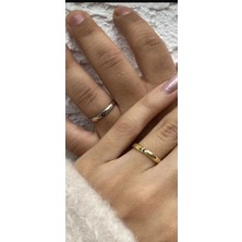 Wind Silver Ay Güneş Ayarlı Çift Yüzükleri 925 Ayar