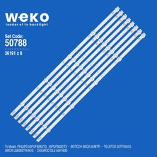 Weko 55PUF6092/T3 55PUF6022/T3 Bsc2-55/mtr 36191X8 55'' Inç 8 Adet Tv LED Bar Takım