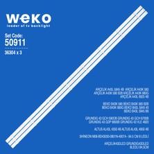 Weko AL43L 4950 4b A43L 5845 4b A43K 580 B43K 580 36304 43'' Inç 3 Adet Tv LED Bar Takım