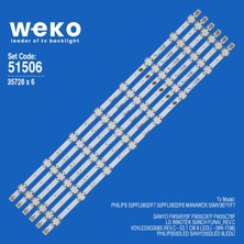 Weko 55PFL5602/F7 55PFL5922/F8 35728 55'' Inç 6 Adet Tv LED Bar Takım