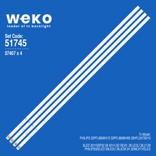 Weko 32PFL6606H/12 32HFL5573D/10 WKSET-6745 32'' Inç 4 Adet Tv LED Bar Takım