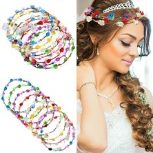 Store Mania Ieg™ Renkli LED Çiçek Taç – 3 Işık Modlu Glow Parti Tacı