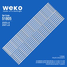 Weko 75PUS7354/12 37470X8 37471X8 75'' Inç 16 Adet Tv LED Bar Takım