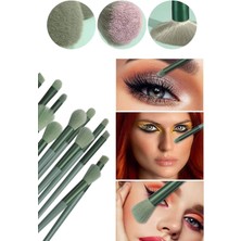 Store Mania Ieg™ Makyaj Fırça Seti Yeşil 13 Parça Fondöten Fırçası Allık Fırçası Far Fırçası