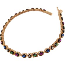 Genel Elmas ve Renkli Taşlı Bileklik Künye 14 Ayar Altın Hd Videolu