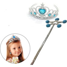 Store Mania Ieg™ Mavi Ponponlu Karlar Ülkesi Elsa Asası ve Mavi Kalp Taşlı Elsa Tacı