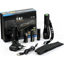 Store Mania Ieg™ F.b.ı F-T3 Su Geçirmez Alüminyum Oksidiyon Şarjlı El Feneri