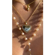 Wind Silver Yeni Ithal Tasarım Kalp Kapaklı Kolye 925 Ayar