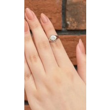 Wind Silver Güneş Kazımalı Ayarlı Yüzük 925 Ayar