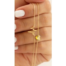 Wind Silver Kalp Ritim ve Kalp Bileklik 2li 925 Ayar