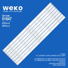Weko LED42B2500 L42M12 Tot 42B2500 42'' Inç 8 Adet Tv LED Bar Takım