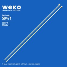 Weko 55PFL5820/T3 55PFL5907 50471 55'' Inç 2 Adet Tv LED Bar Takım
