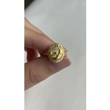 Wind Silver Ay Figürlü Ayarlı Tasarım Yüzük 925 Ayar