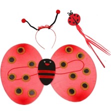 Store Mania Ieg™ Çocuk Gösteri Için Uğur Böceği Kanat + Taç + Asa 3 Lü Kostüm Seti