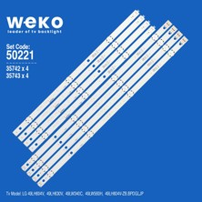 Weko 49LH604V 49LH630V 50221 49'' Inç 8 Adet Tv LED Bar Takım