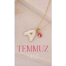 Wind Silver Taşlı Bombeli Harfine Doğum Taşını Seç 925 Ayar