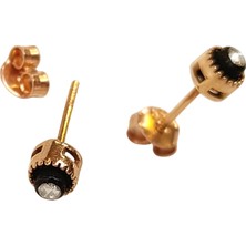 Genel Elmas Tek Taş Küpe 8 Ayar Altın  Hd Videolu