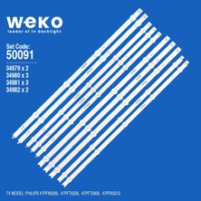 Weko 47PFK6309 47PFT6309 47PFT5609 50091 47'' Inç 10 Adet Tv LED Bar Takım