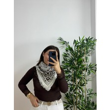 Strength Wear Ekru Desenli Triko Şal