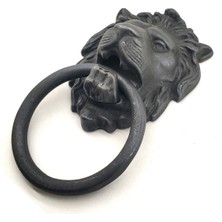 Store Mania Ieg™ Antika Tarz Dekoratif Pirinç Aslan Kapı Tokmağı, Taktak - 102X130 Mm, Oksit