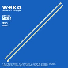 Weko 42PF9060 42PFL6907 42LA667S-ZB 34827/34828 42'' Inç 2 Adet Tv LED Bar Takım