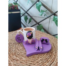 Rivelcandle Mor Aşk El Yapımı Kahve Seti - 1 Kişilik