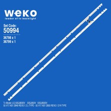 Weko 55SJ8000V 55SJ850V 50994 55'' Inç 2 Adet Tv LED Bar Takım