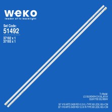 Weko 55LW340H-CA 55LJ615V 55UH7700 51492 55'' Inç 2 Adet Tv LED Bar Takım
